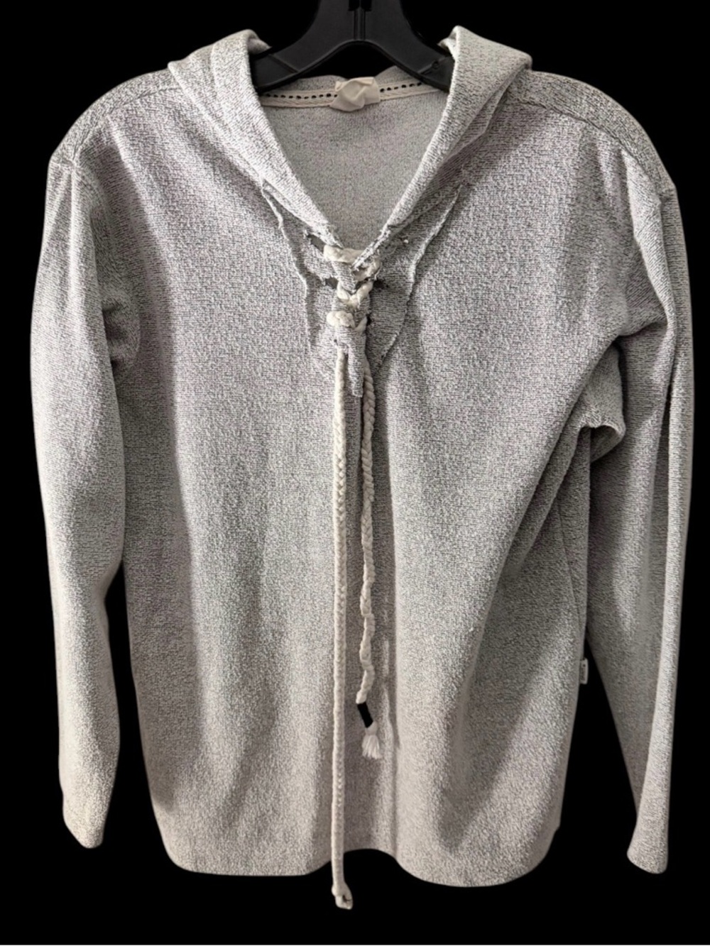 SOUTHERN‎ SPIRIT Hoodie Womens Small Gray Pullover Lace Up Lightweight Terry